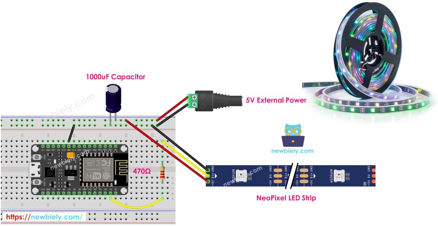 ESP8266 NeoPixel LED Strip ESP8266 Tutorial