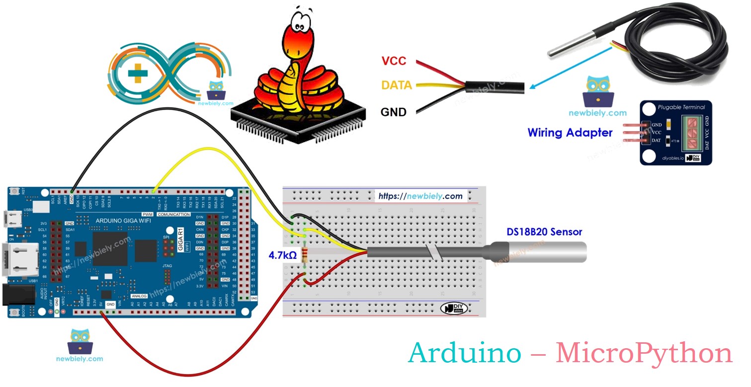 Arduino MicroPython temperature sensor