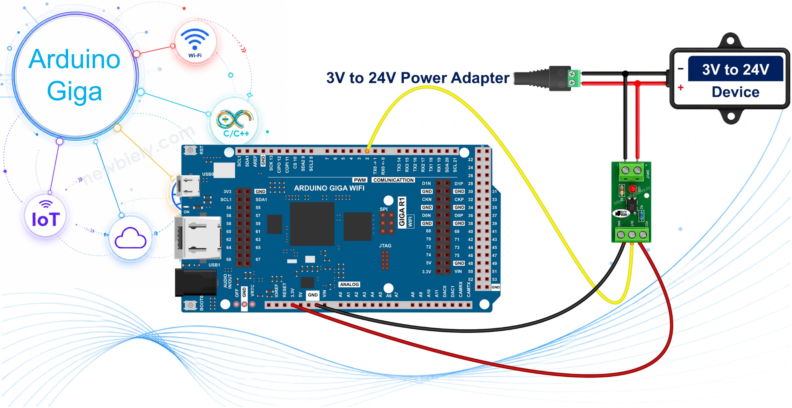 Arduino Giga R1 WiFi PC817 optocoupler isolated 12V and 24V digital input