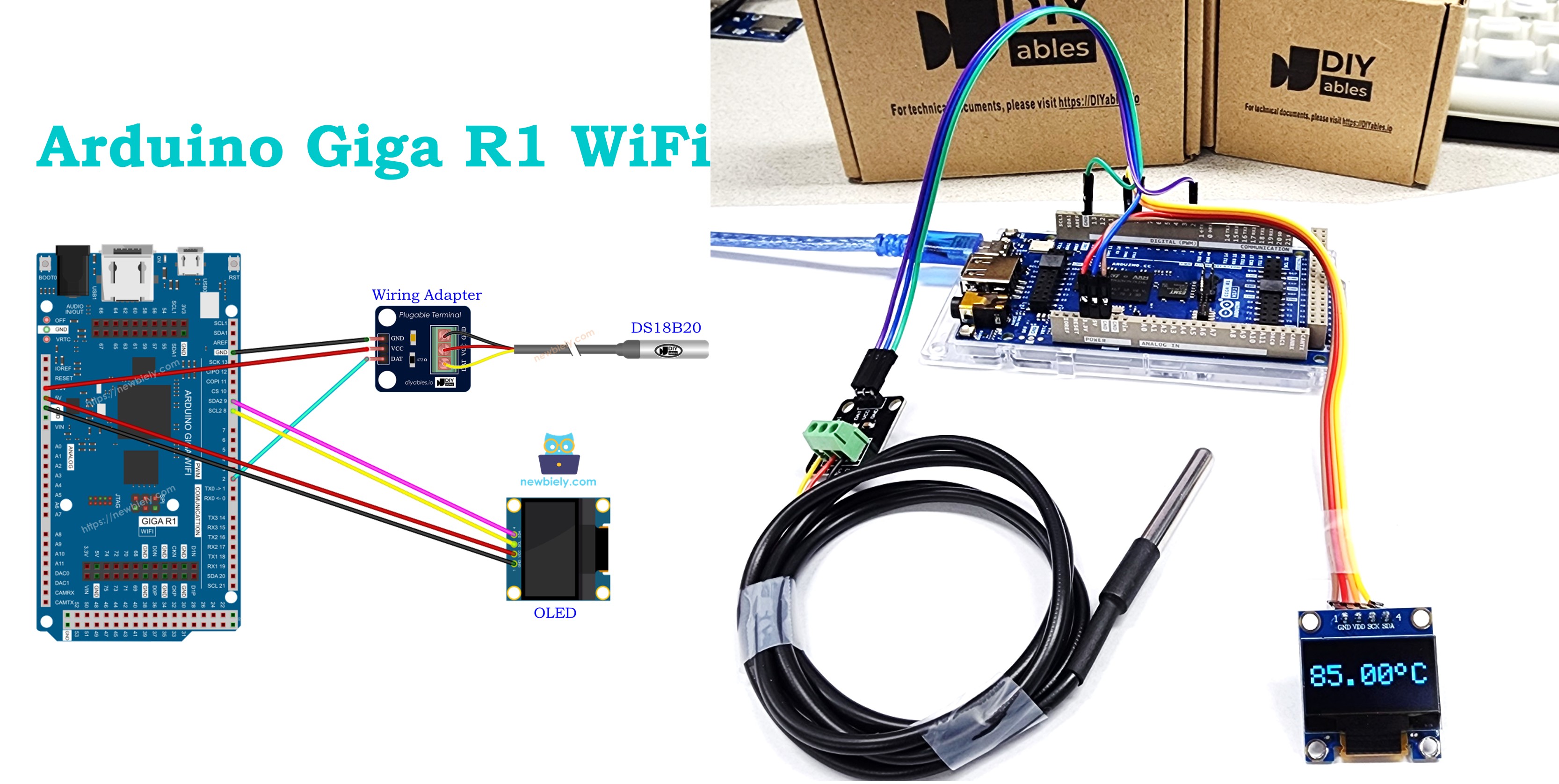 Arduino Giga R1 WiFi - Temperature Sensor - OLED
