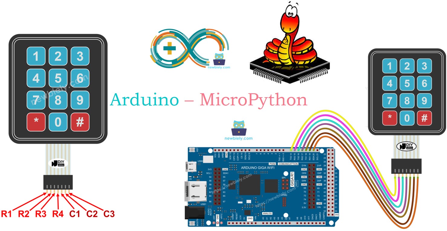 Arduino MicroPython 3x4 Keypad