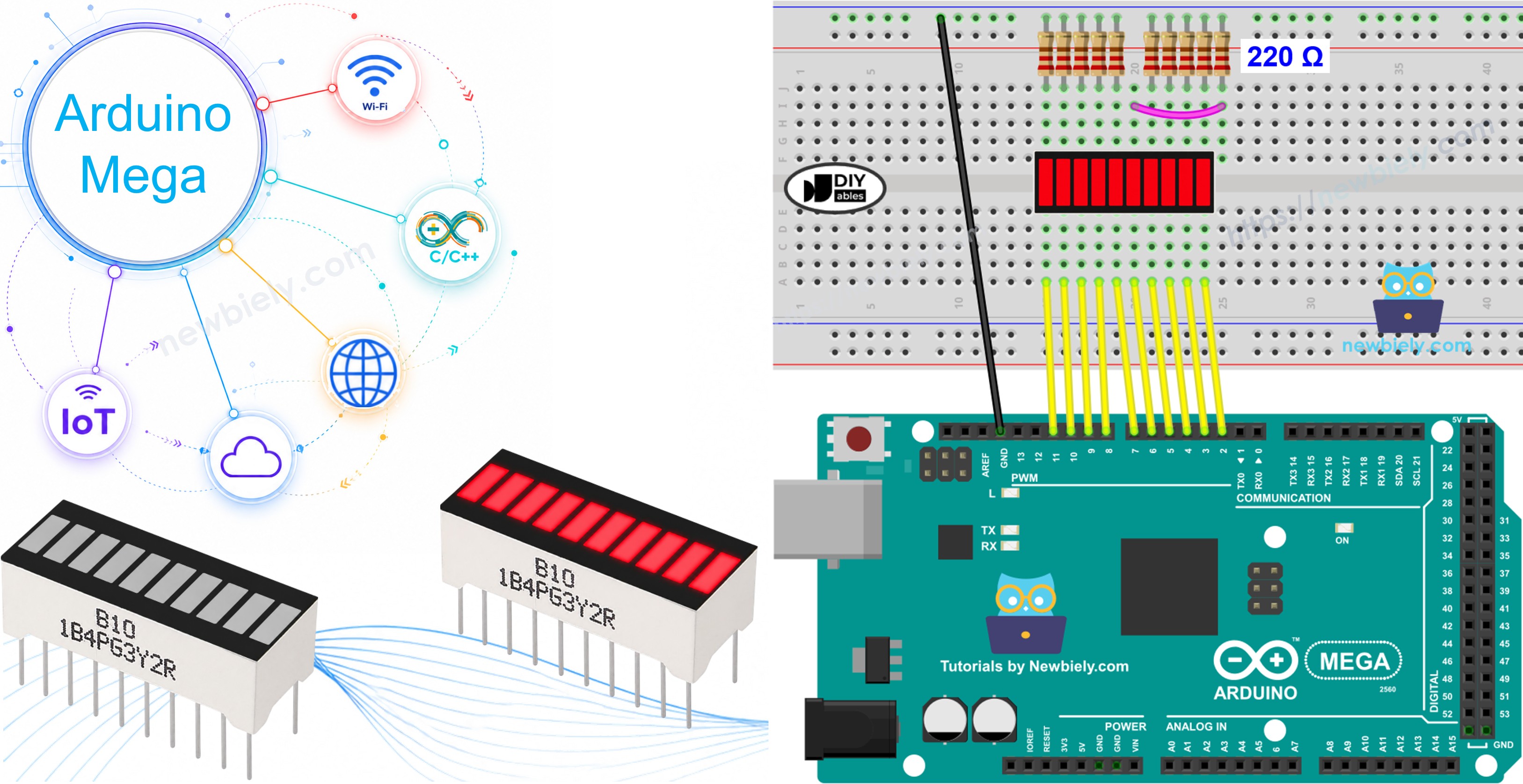Arduino Mega and 10 Segment LED Bar Graph