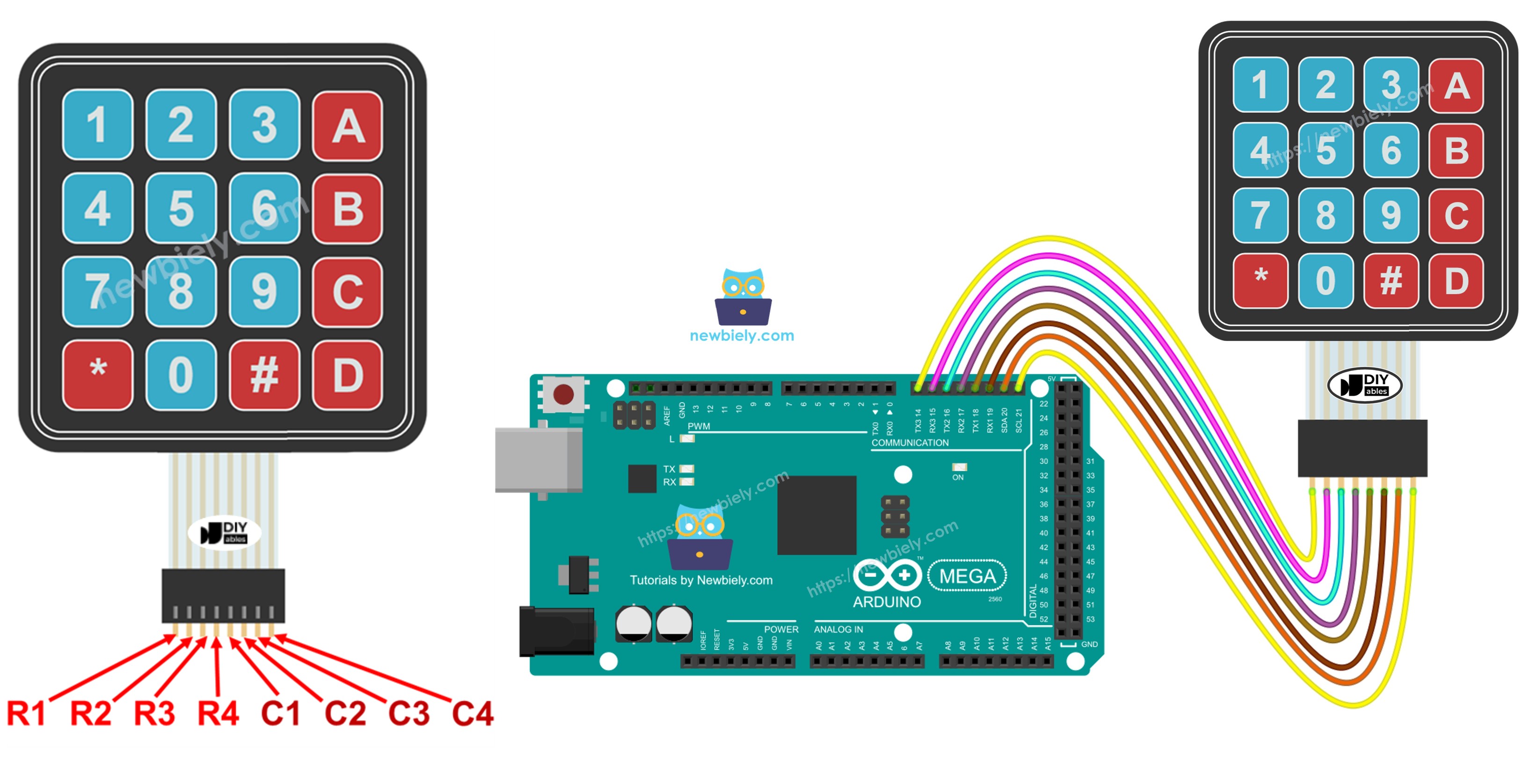 Arduino Mega 4x4 Keypad