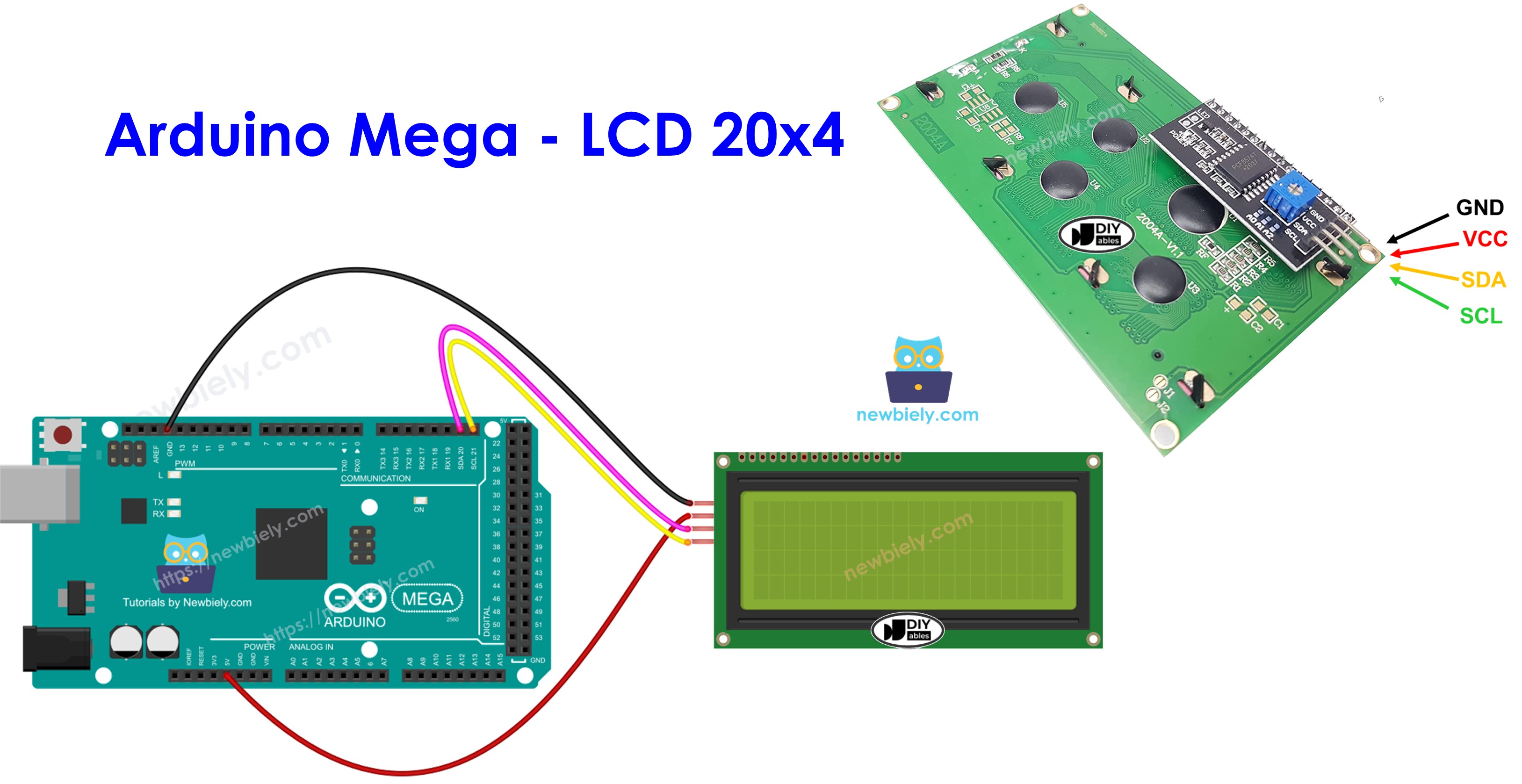 Arduino Mega and LCD I2C 20x4
