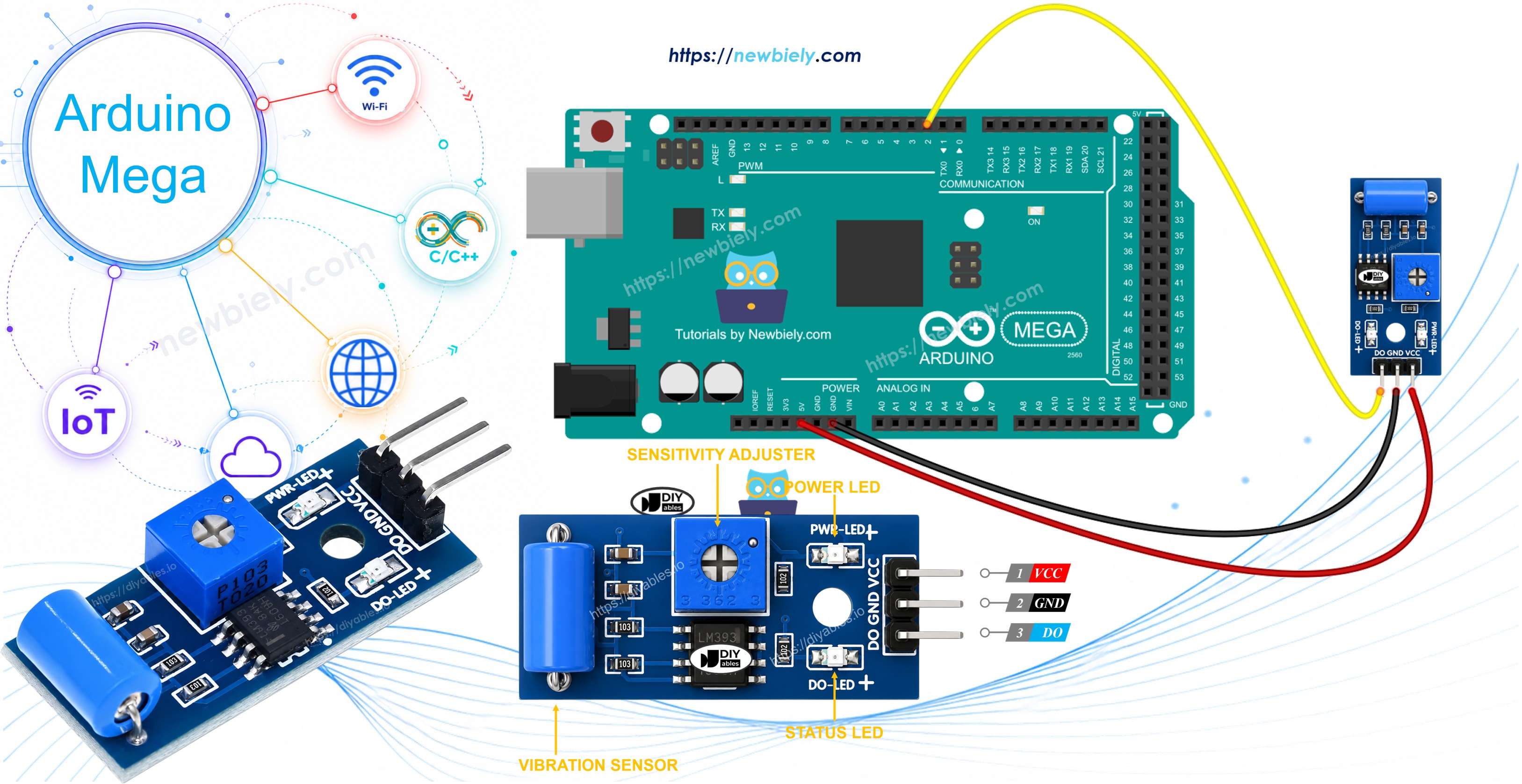 Arduino Mega SW-420 vibration sensor