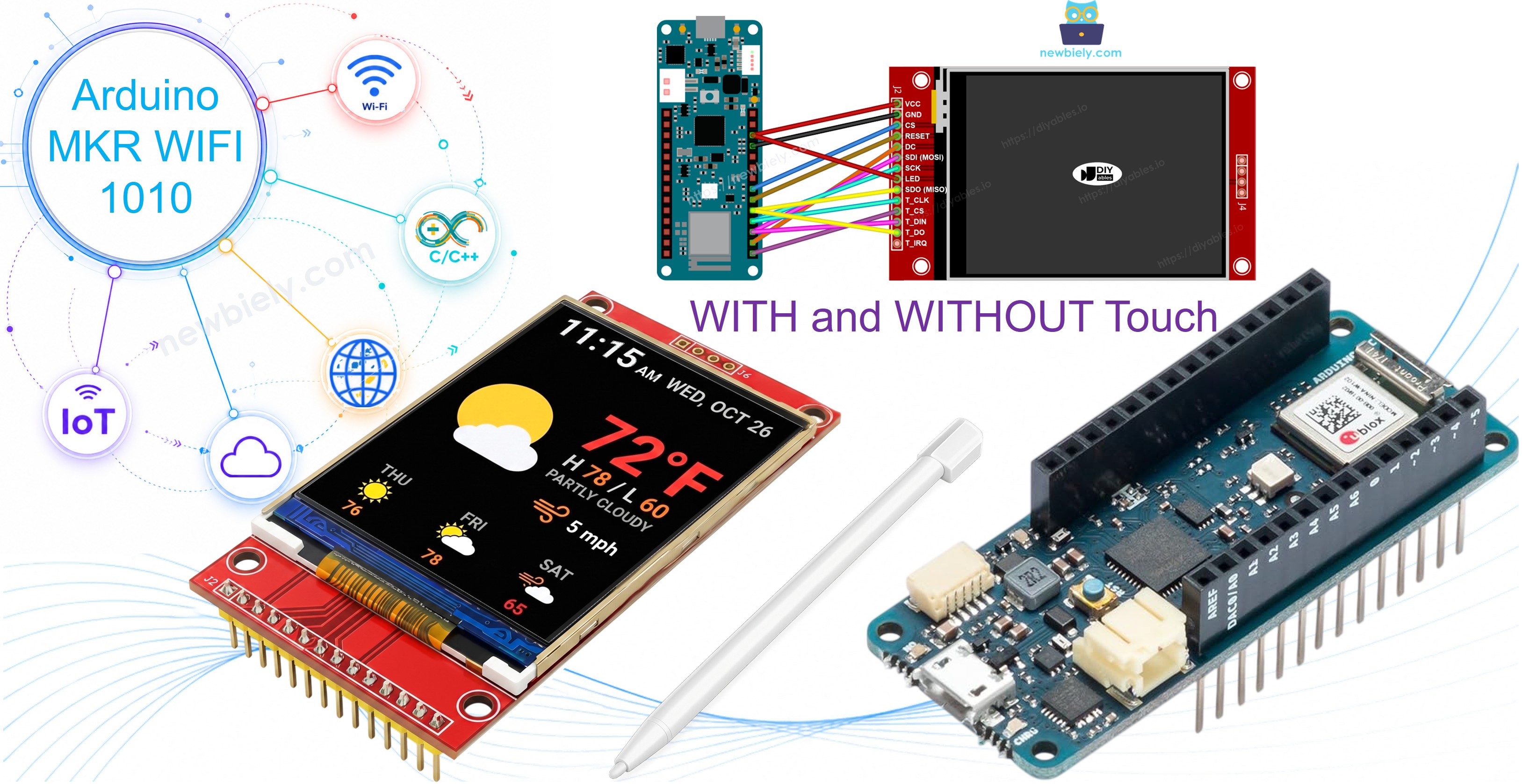Arduino MKR WiFi 1010 TFT SPI Display