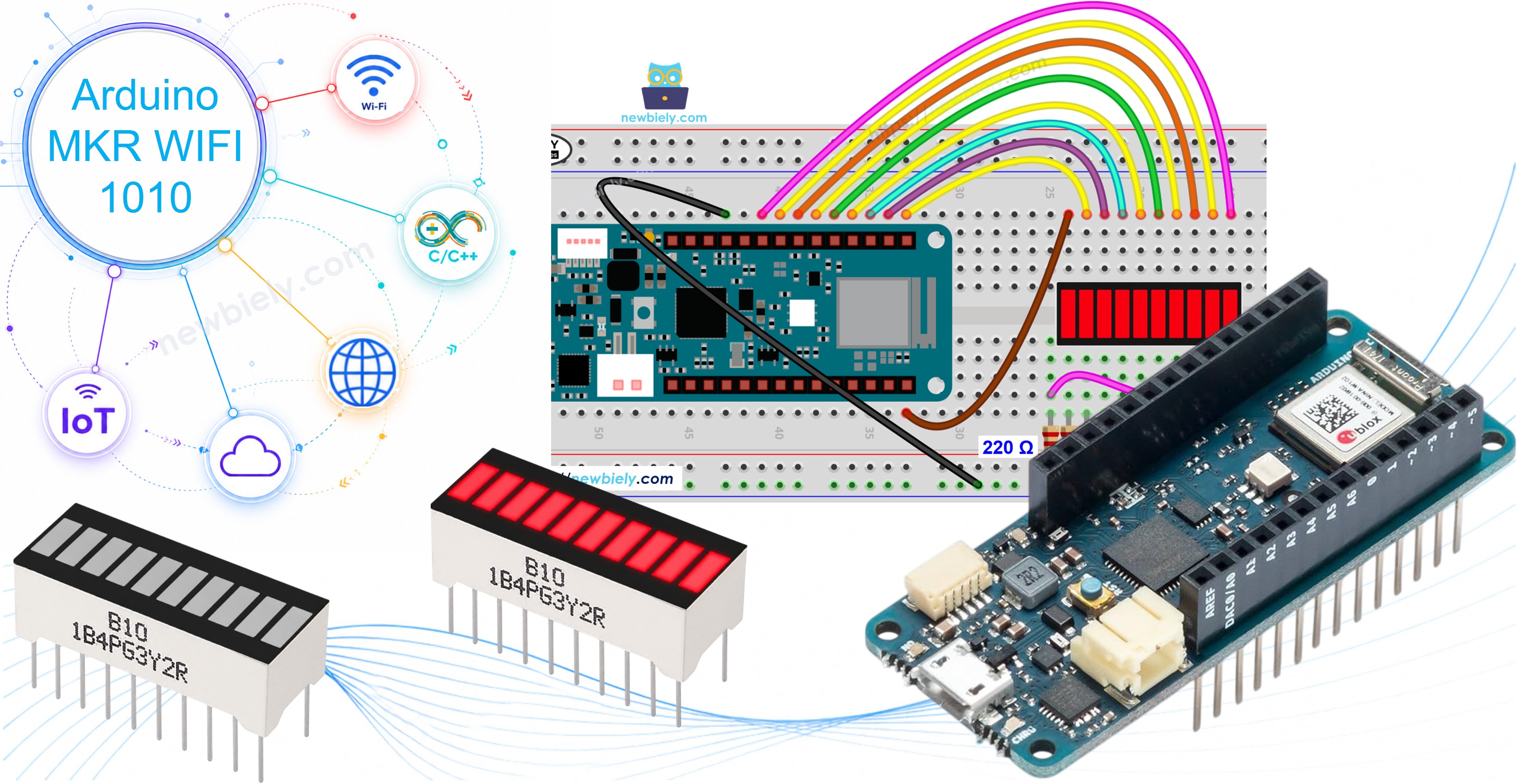 Arduino MKR WiFi 1010 and 10 Segment LED Bar Graph