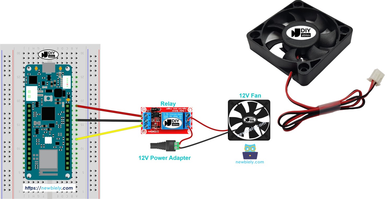 Arduino MKR WiFi 1010 controls Fan