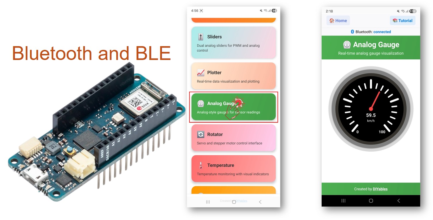 Arduino MKR WiFi 1010 Bluetooth Analog Gauge Example - Gauge Display via BLE Tutorial