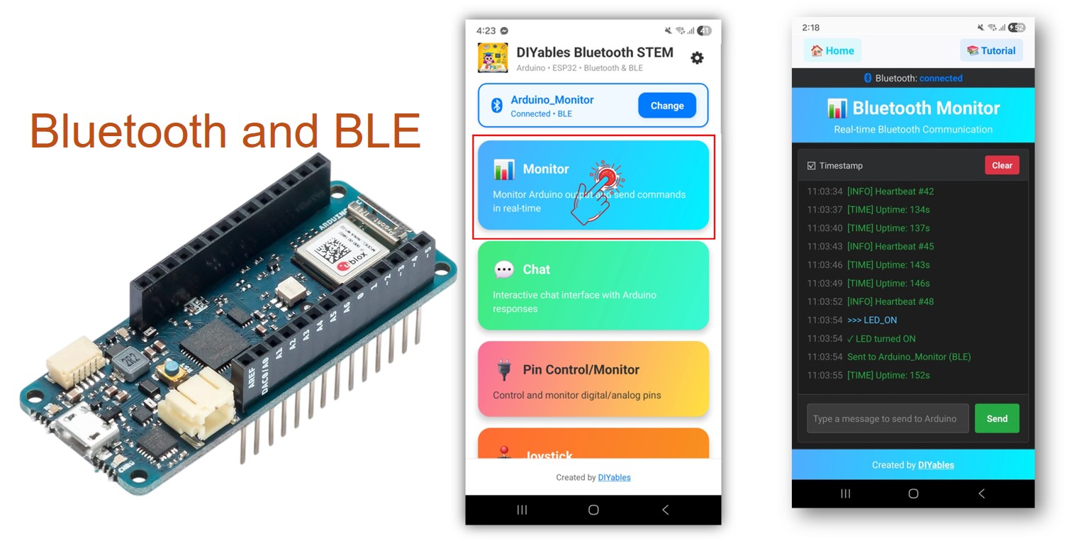 Arduino MKR WiFi 1010 Bluetooth Monitor Example - Wireless Serial Monitor via BLE Tutorial