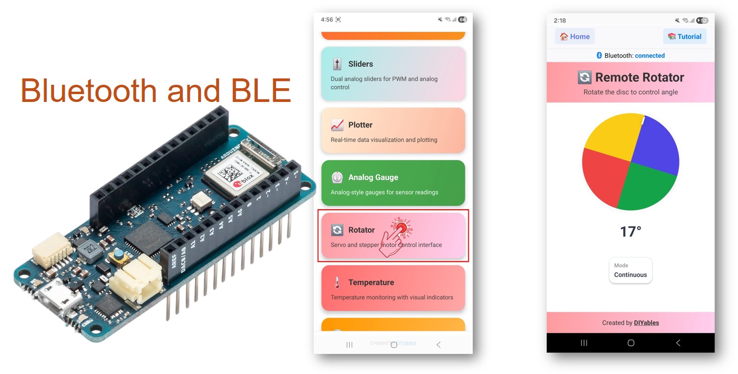 Arduino MKR WiFi 1010 Bluetooth Rotator Example - Angle Control via BLE Tutorial