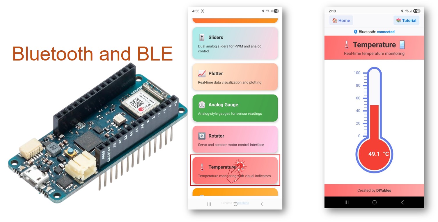 Arduino MKR WiFi 1010 Bluetooth Temperature Gauge Example - Temperature Display via BLE Tutorial