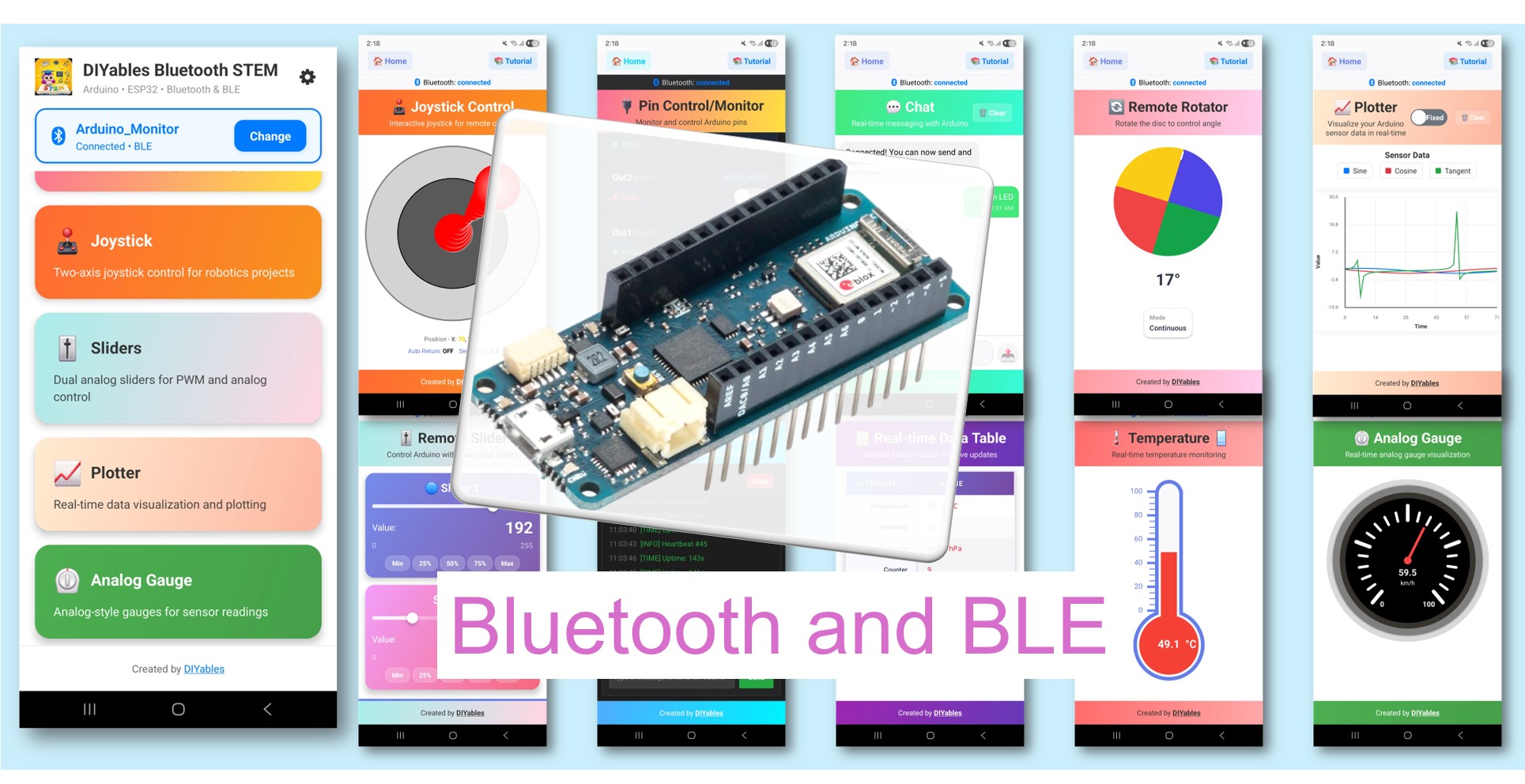 Arduino MKR WiFi 1010 Bluetooth Low Energy BLE Tutorial - DIYables Bluetooth App