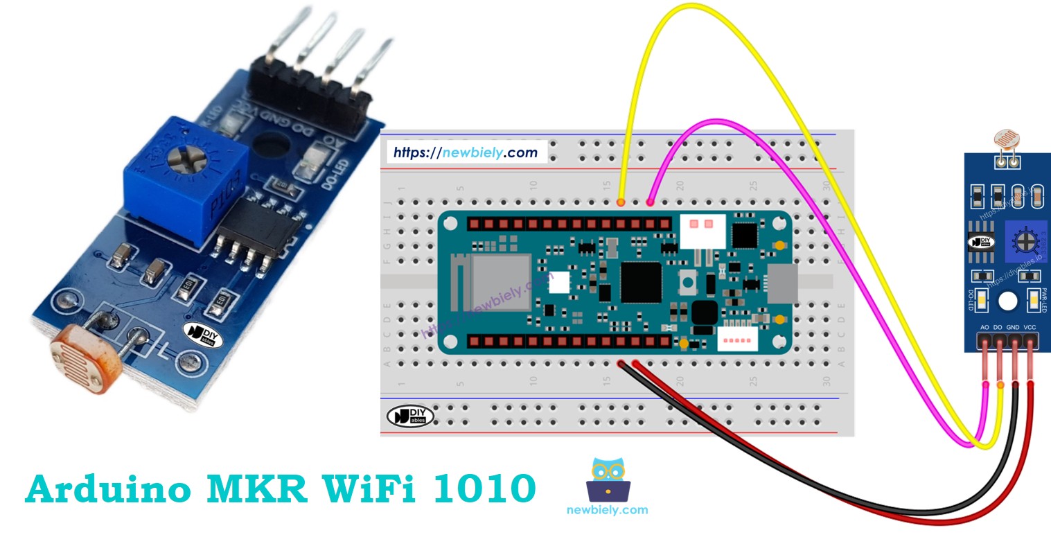 Arduino MKR WiFi 1010 LDR Light Sensor Module