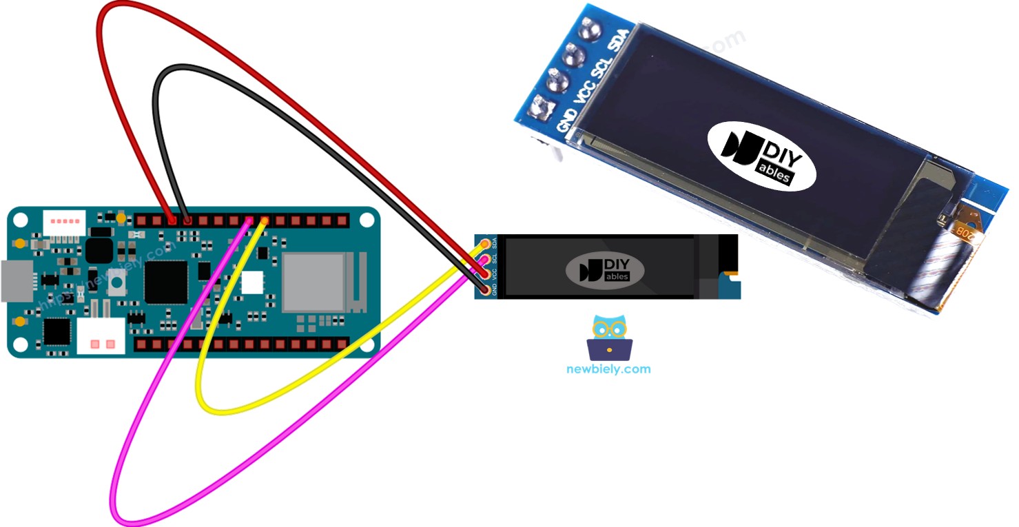Arduino MKR WiFi 1010 OLED 128x32 display