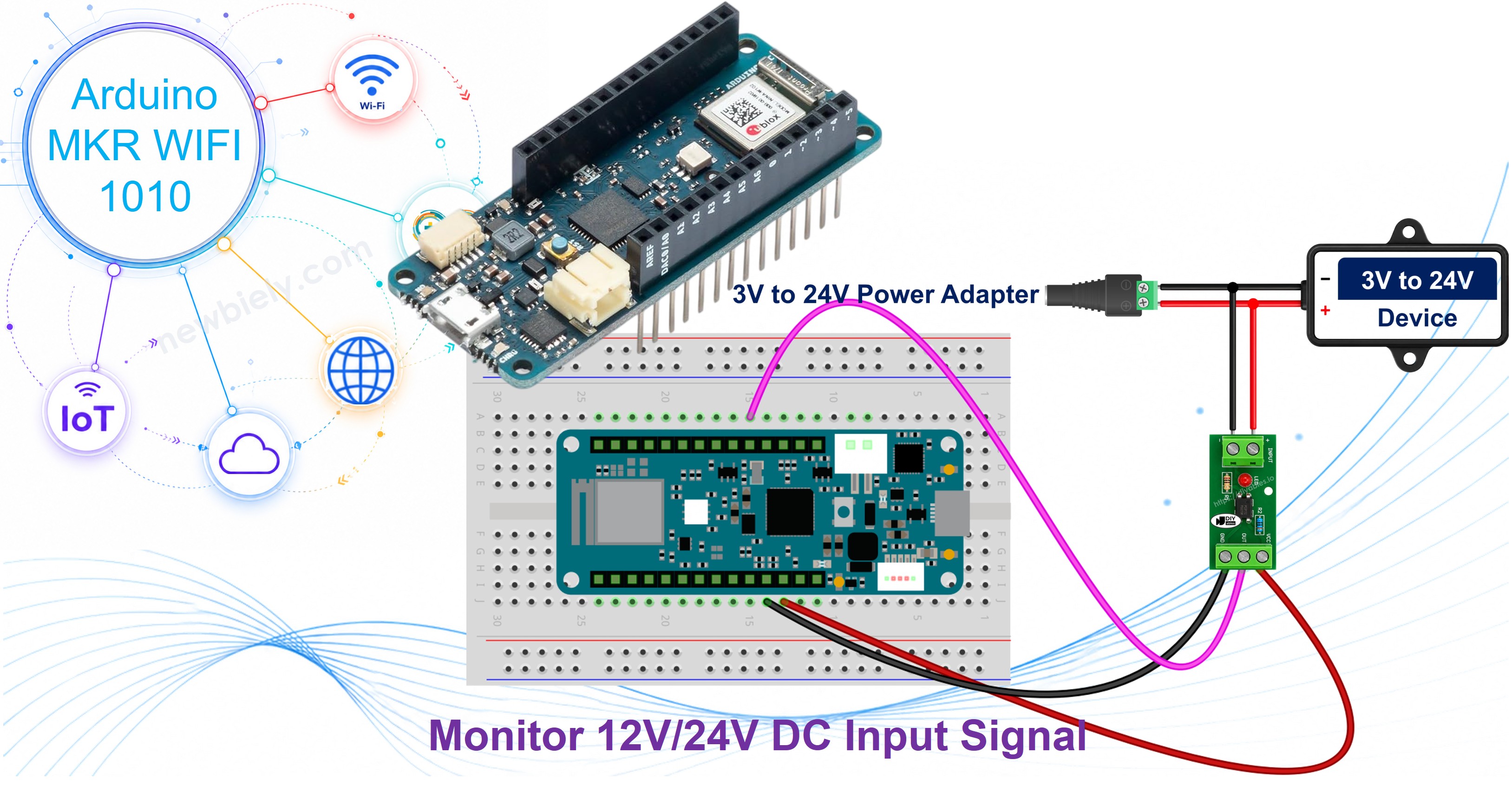 Arduino MKR WiFi 1010 PC817 optocoupler isolated 24V input