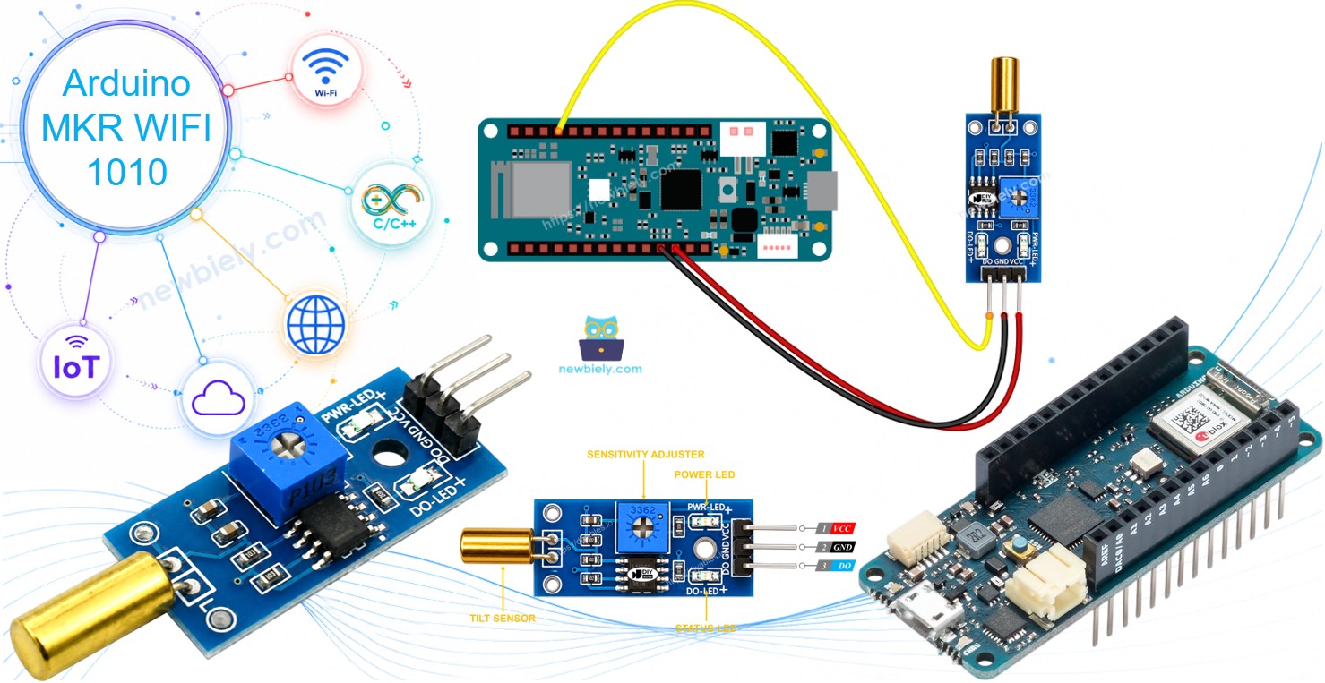 Arduino MKR WiFi 1010 SW520D tilt sensor