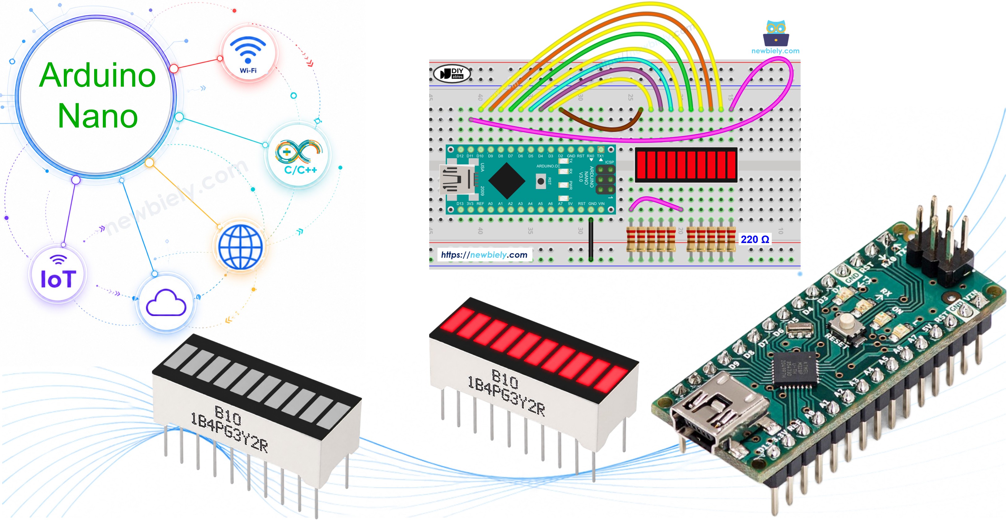 Arduino Nano and 10 Segment LED Bar Graph
