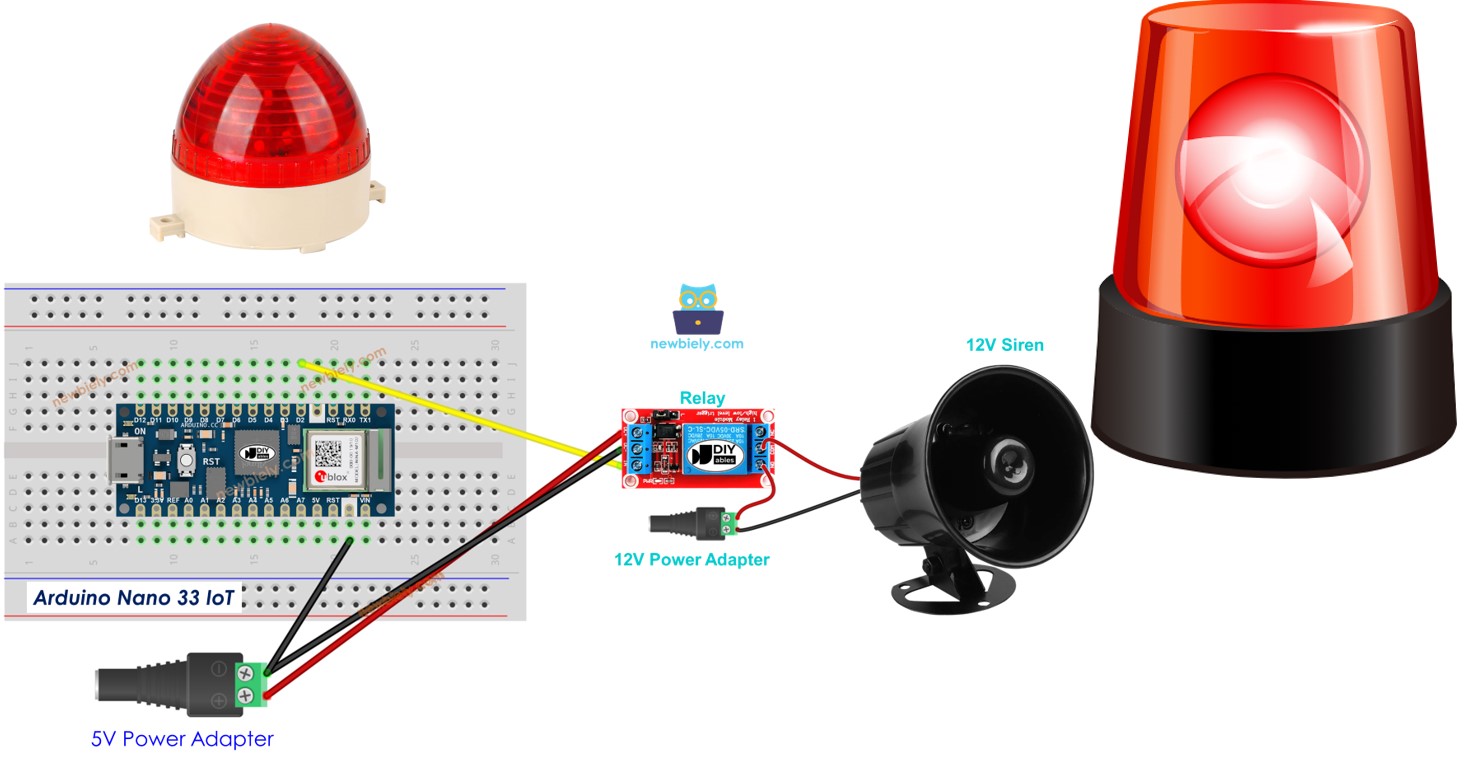 Arduino Nano 33 IoT 12V siren