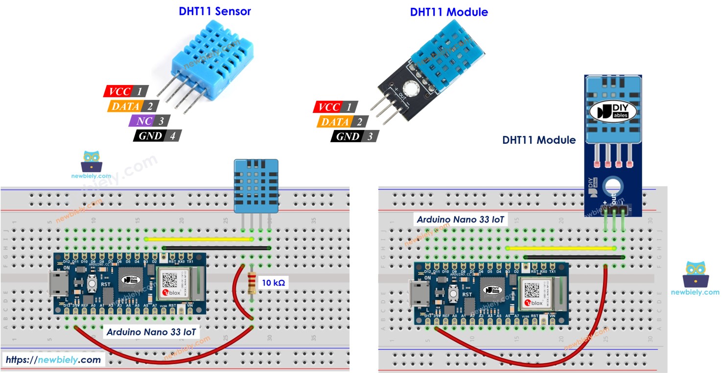 Arduino Nano 33 IoT DHT11 Temperature and humidity Sensor