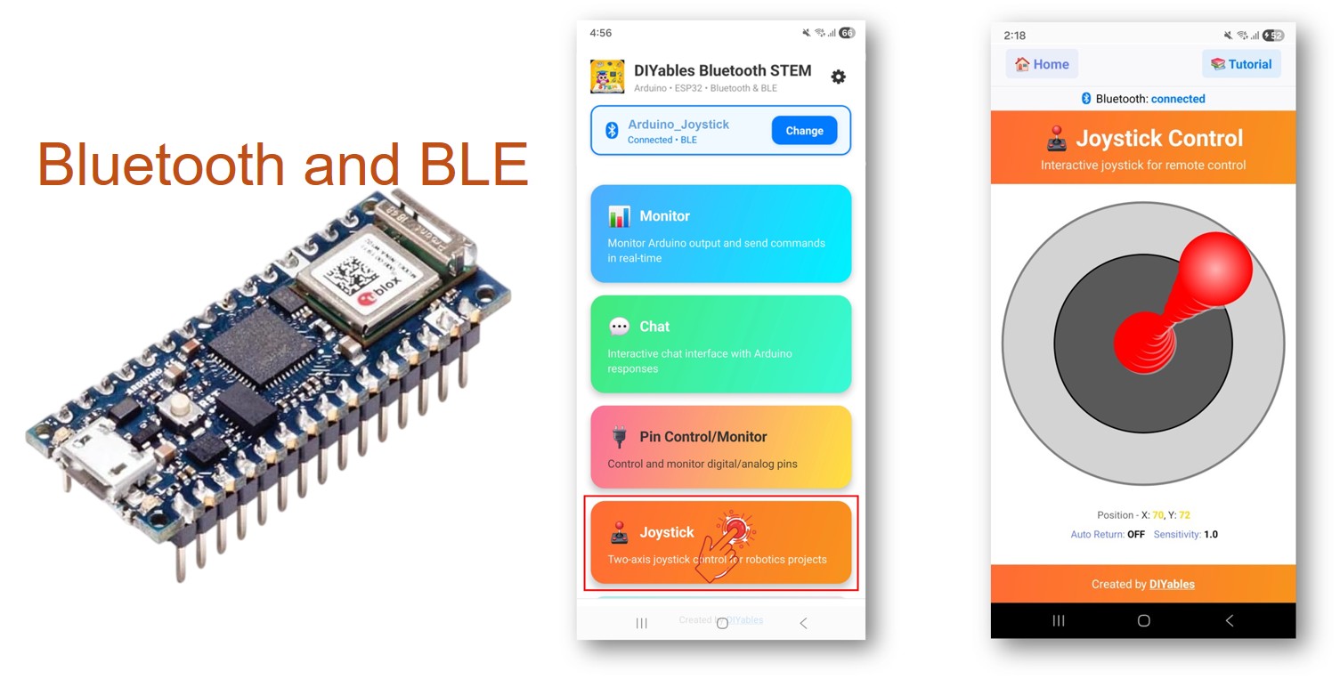 Arduino Nano 33 IoT Bluetooth Joystick Example - 2D Directional Control via BLE Tutorial
