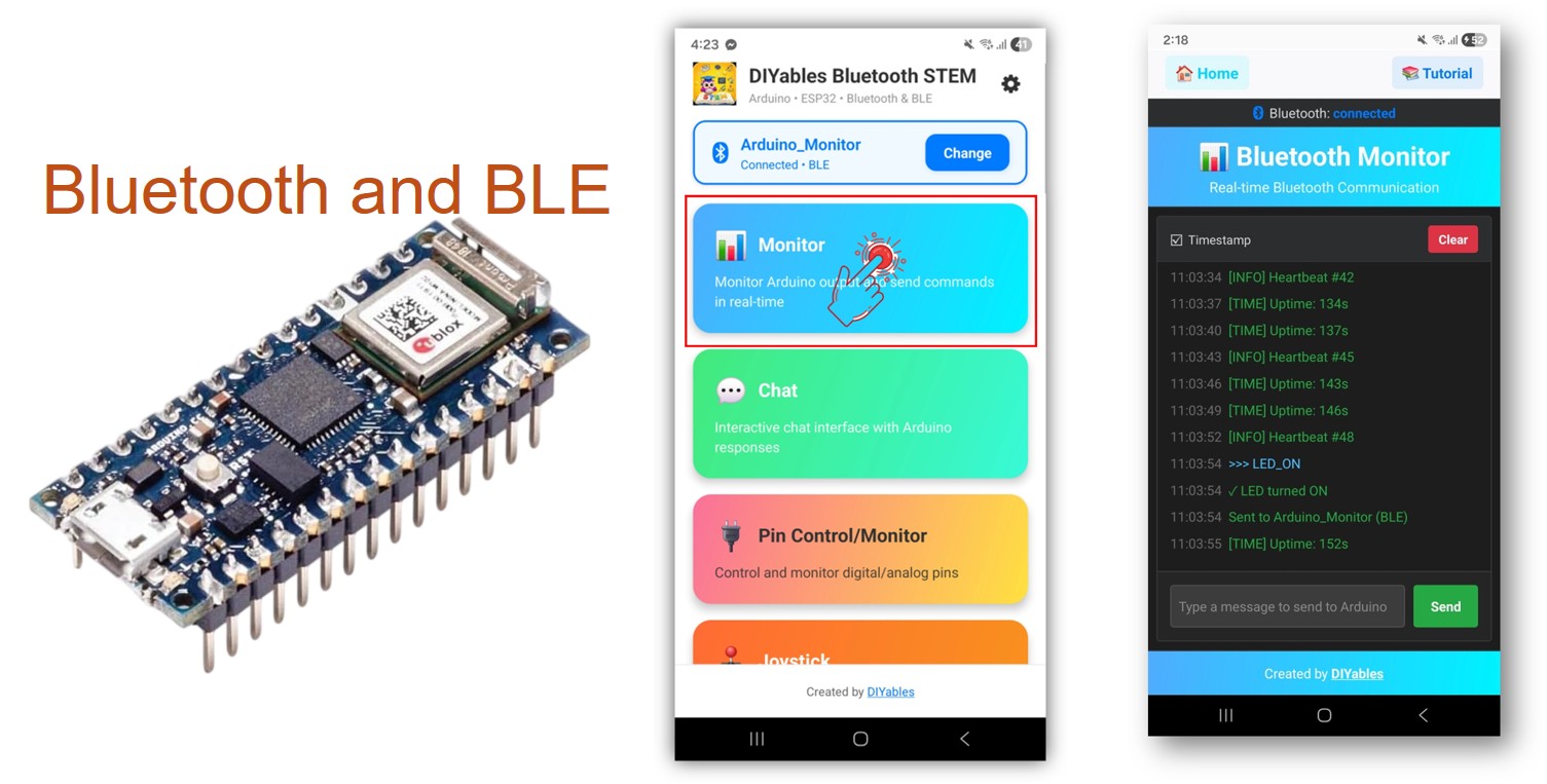 Arduino Nano 33 IoT Bluetooth Monitor Example - Wireless Serial Monitor via BLE Tutorial