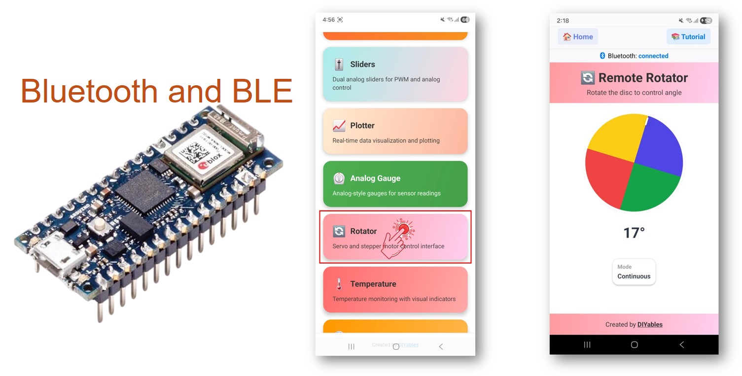 Arduino Nano 33 IoT Bluetooth Rotator Example - Angle Control via BLE Tutorial