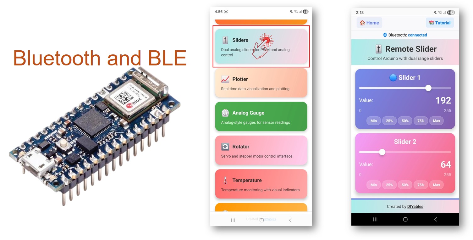Arduino Nano 33 IoT Bluetooth Slider Example - Dual Slider Control via BLE Tutorial