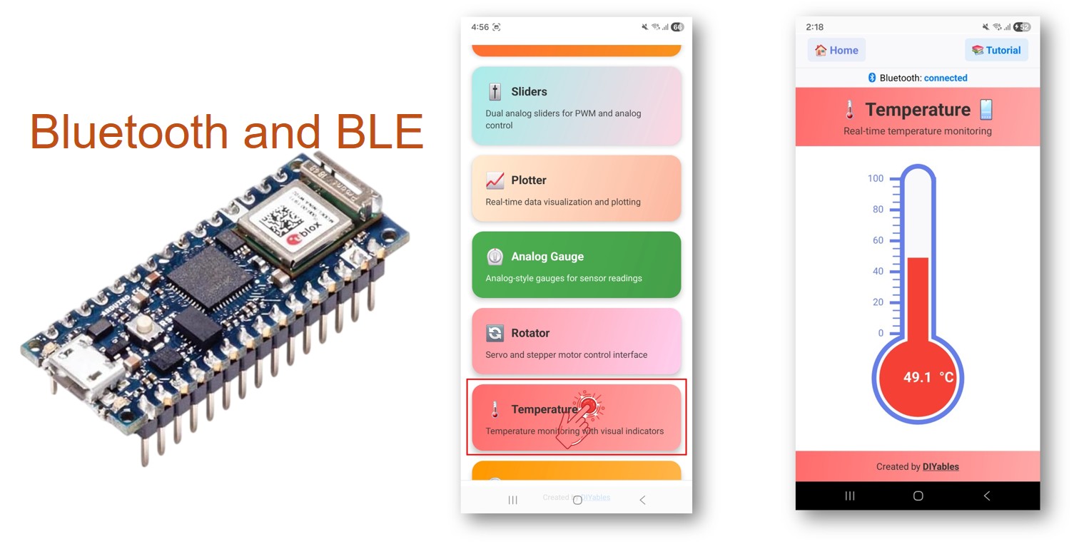 Arduino Nano 33 IoT Bluetooth Temperature Gauge Example - Temperature Display via BLE Tutorial