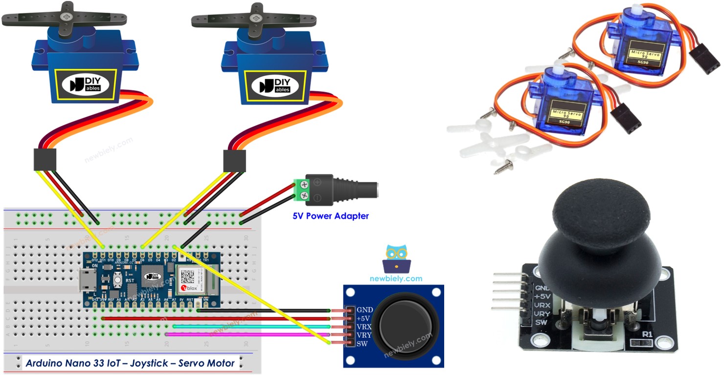 Arduino Nano 33 IoT Joystick Servo Motor