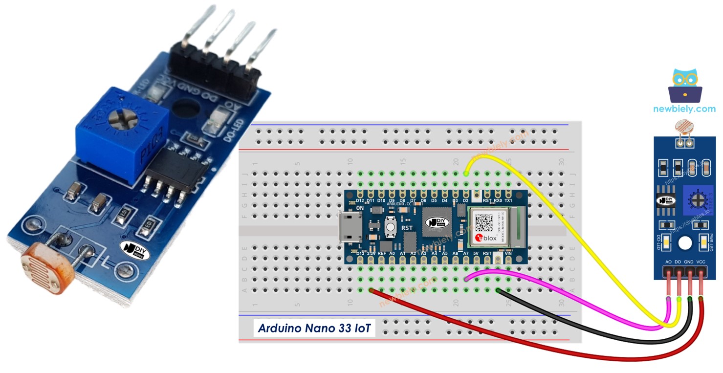 Arduino Nano 33 IoT LDR Light Sensor Module