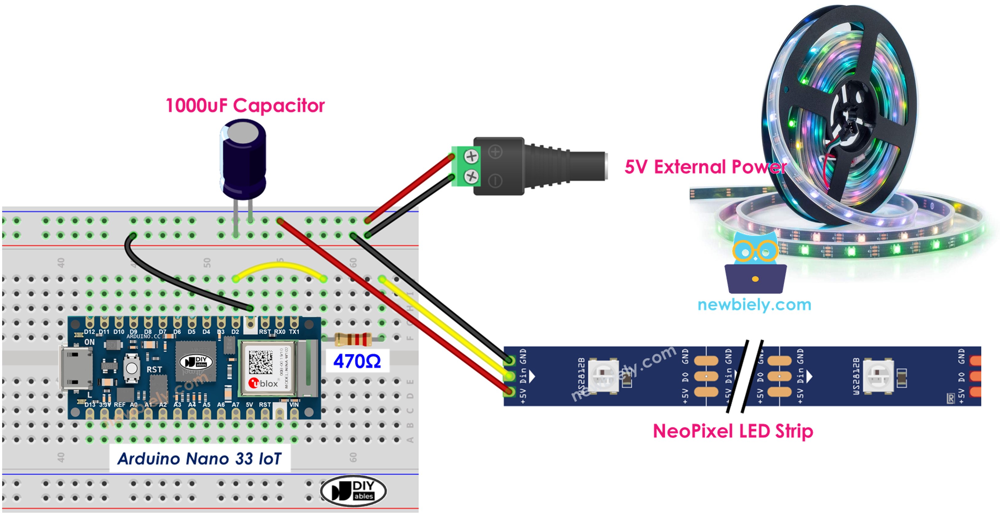 Arduino Nano 33 IoT NeoPixel RGB LED strip