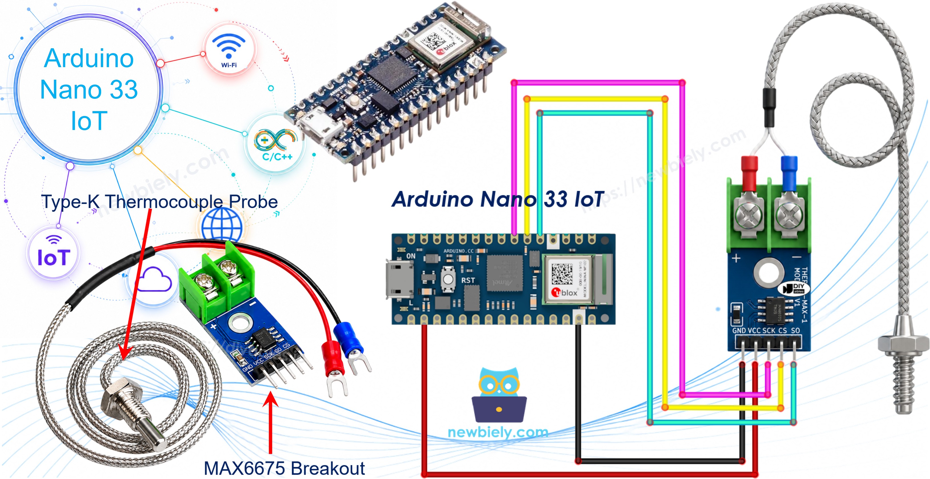 Arduino Nano 33 IoT MAX6675 Thermocouple Module