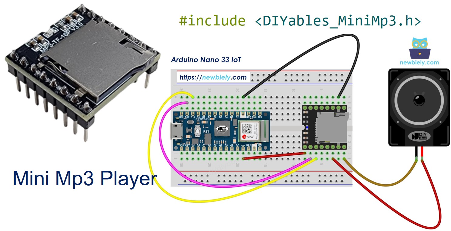 Arduino Nano 33 IoT Mini Mp3 Player