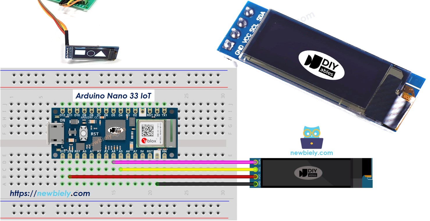 Arduino Nano 33 IoT OLED 128x32 display