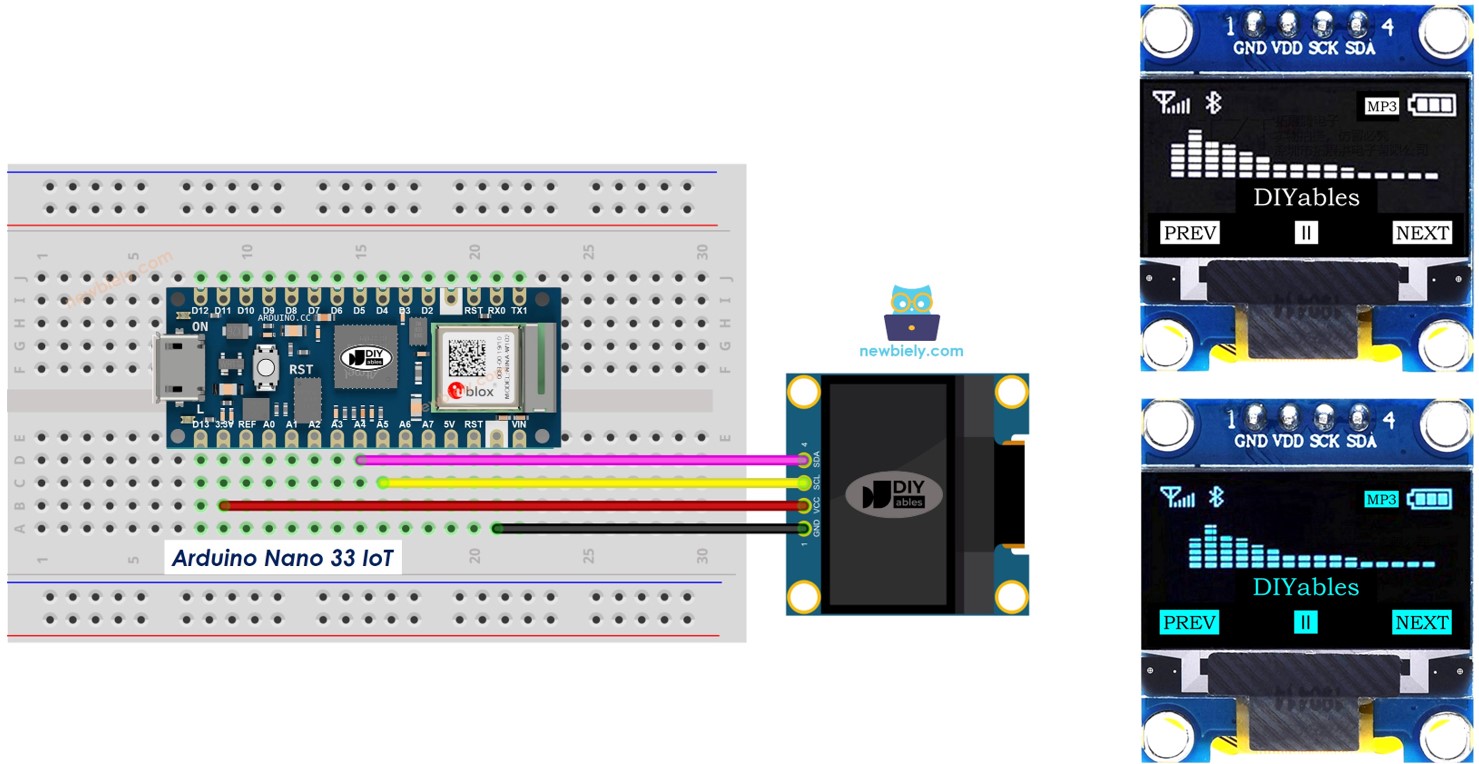 Arduino Nano 33 IoT OLED 128x64 display