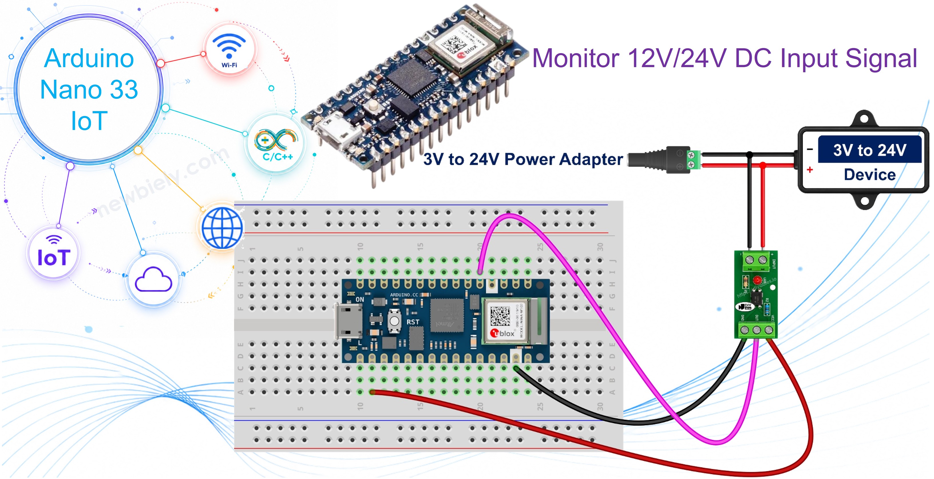 Arduino Nano 33 IoT PC817 optocoupler isolated 24V input