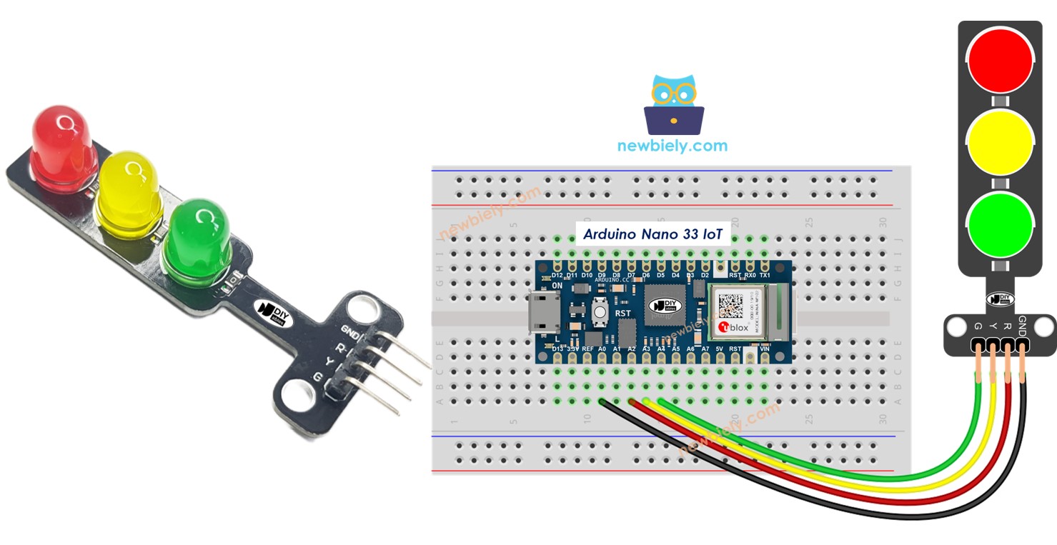 Arduino Nano 33 IoT traffic light