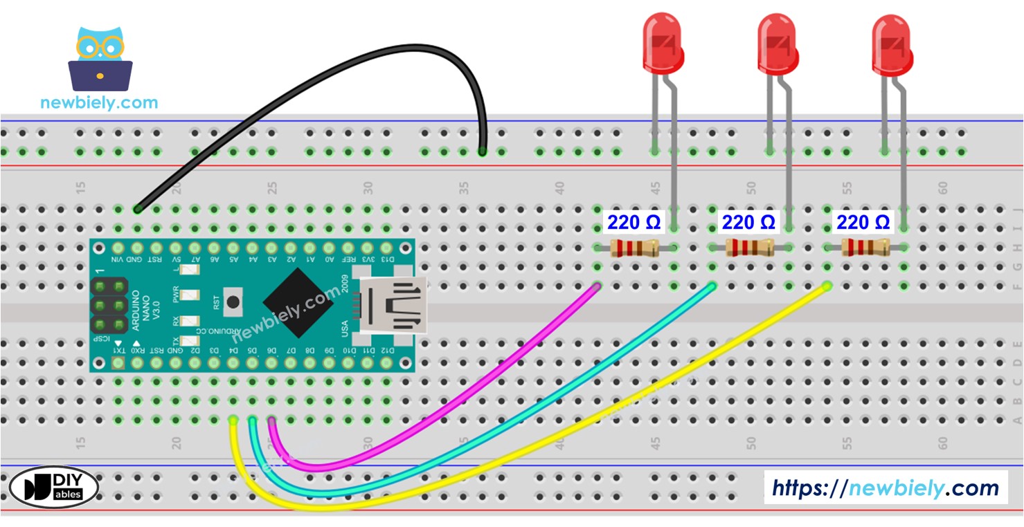 Arduino Nano - Blink multiple LED | Arduino Nano Tutorial