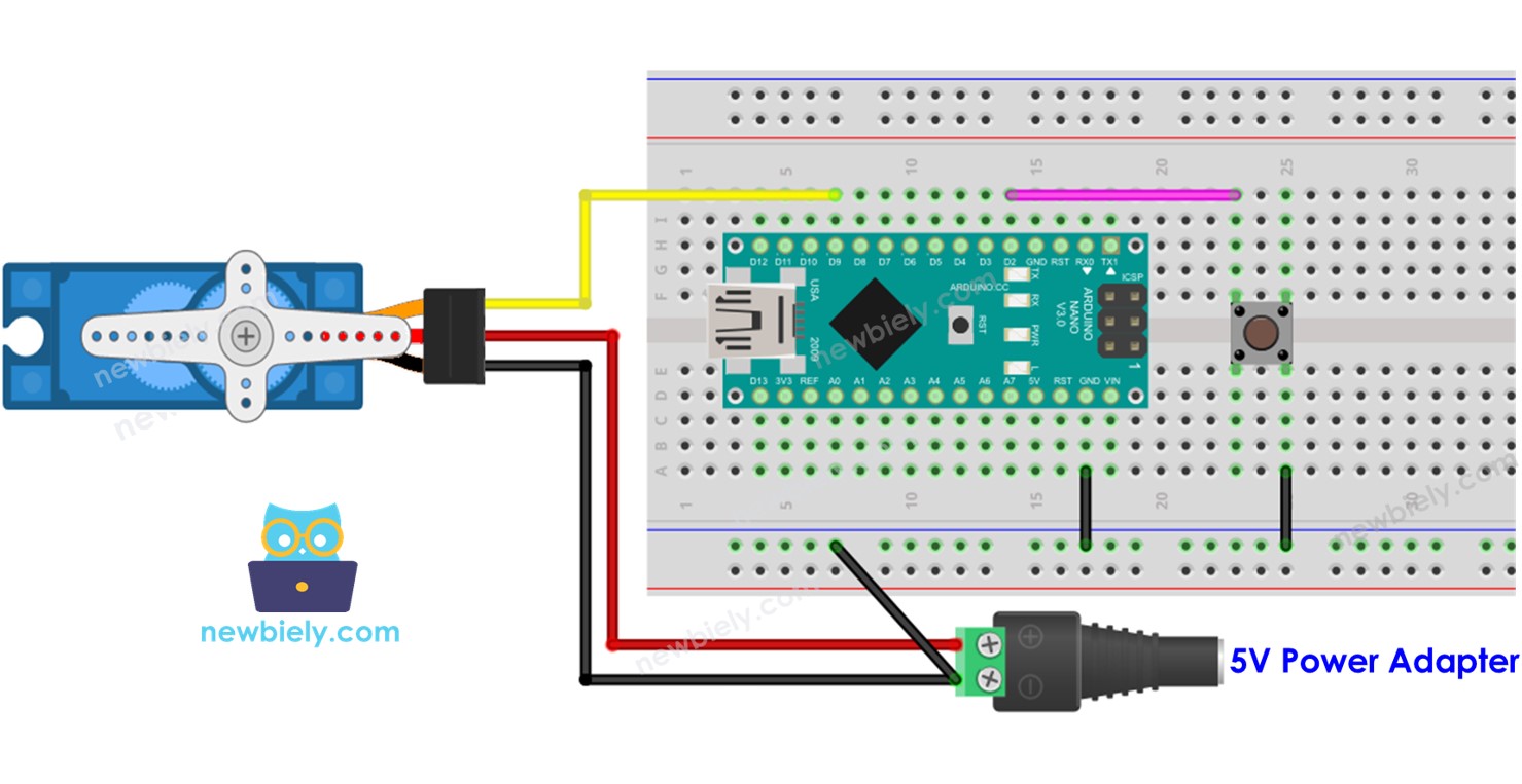 Arduino Nano Button Servo Motor Arduino Nano Tutorial