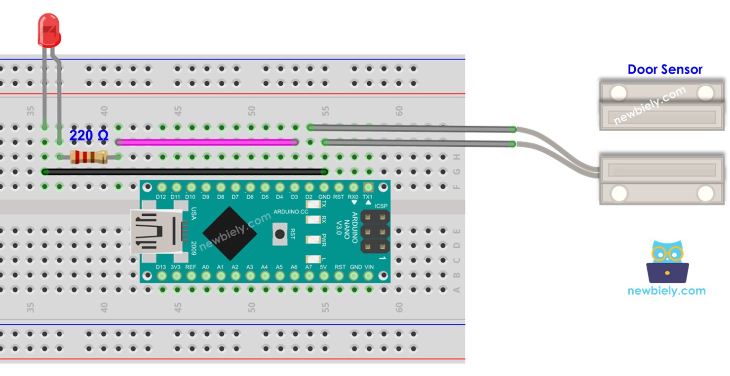 Arduino Nano - Door Sensor - LED | Arduino Nano Tutorial