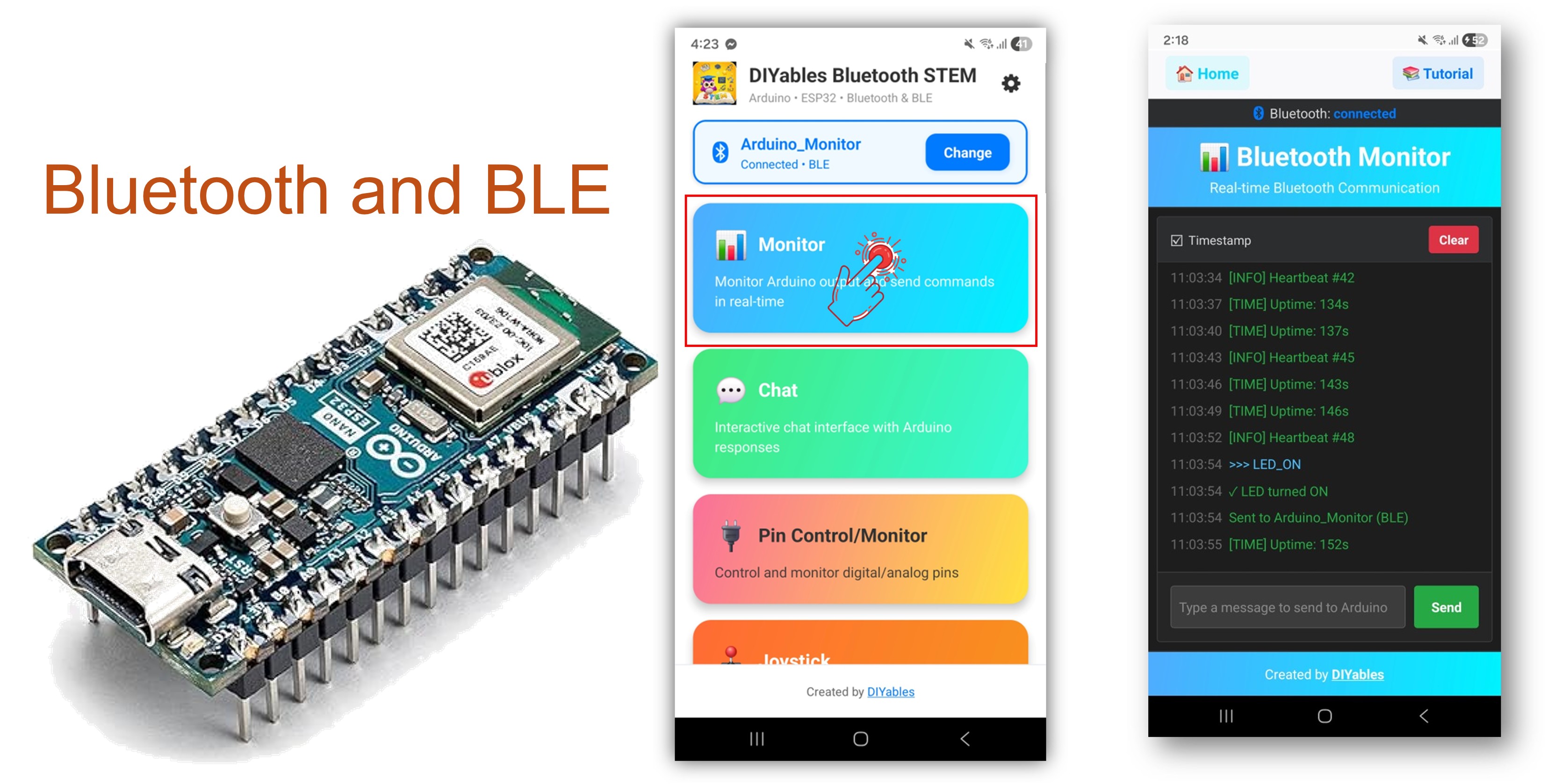 Arduino Nano ESP32 Bluetooth Monitor Example - Wireless Serial Monitor via BLE Tutorial