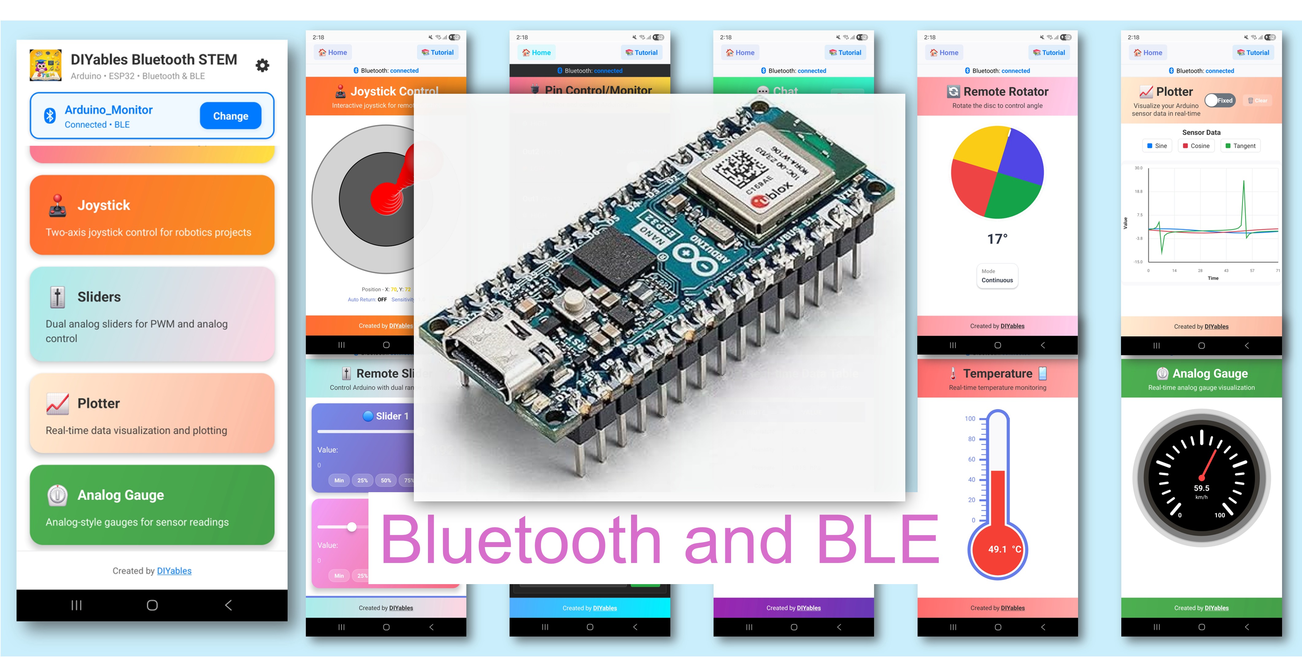 Arduino Nano ESP32 Bluetooth Multiple Apps Example - All-in-One BLE Tutorial