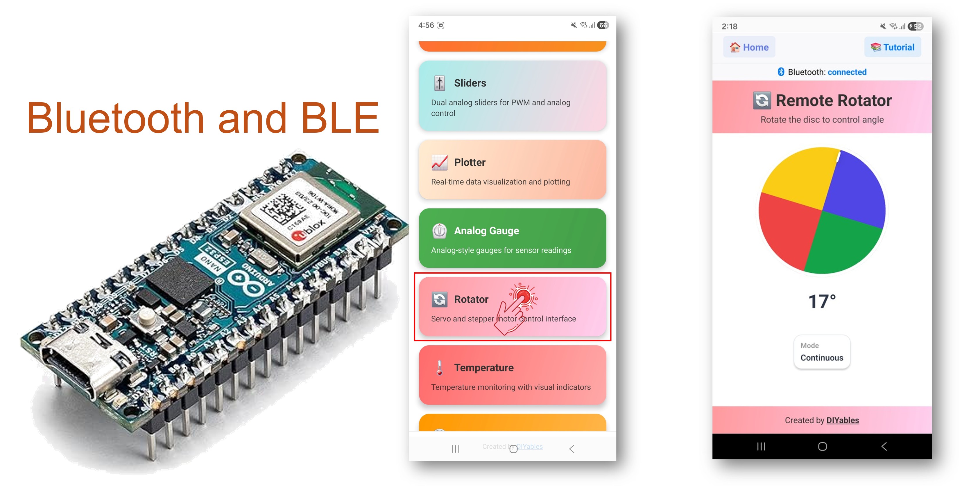 Arduino Nano ESP32 Bluetooth Rotator Example - Angle Control via BLE Tutorial