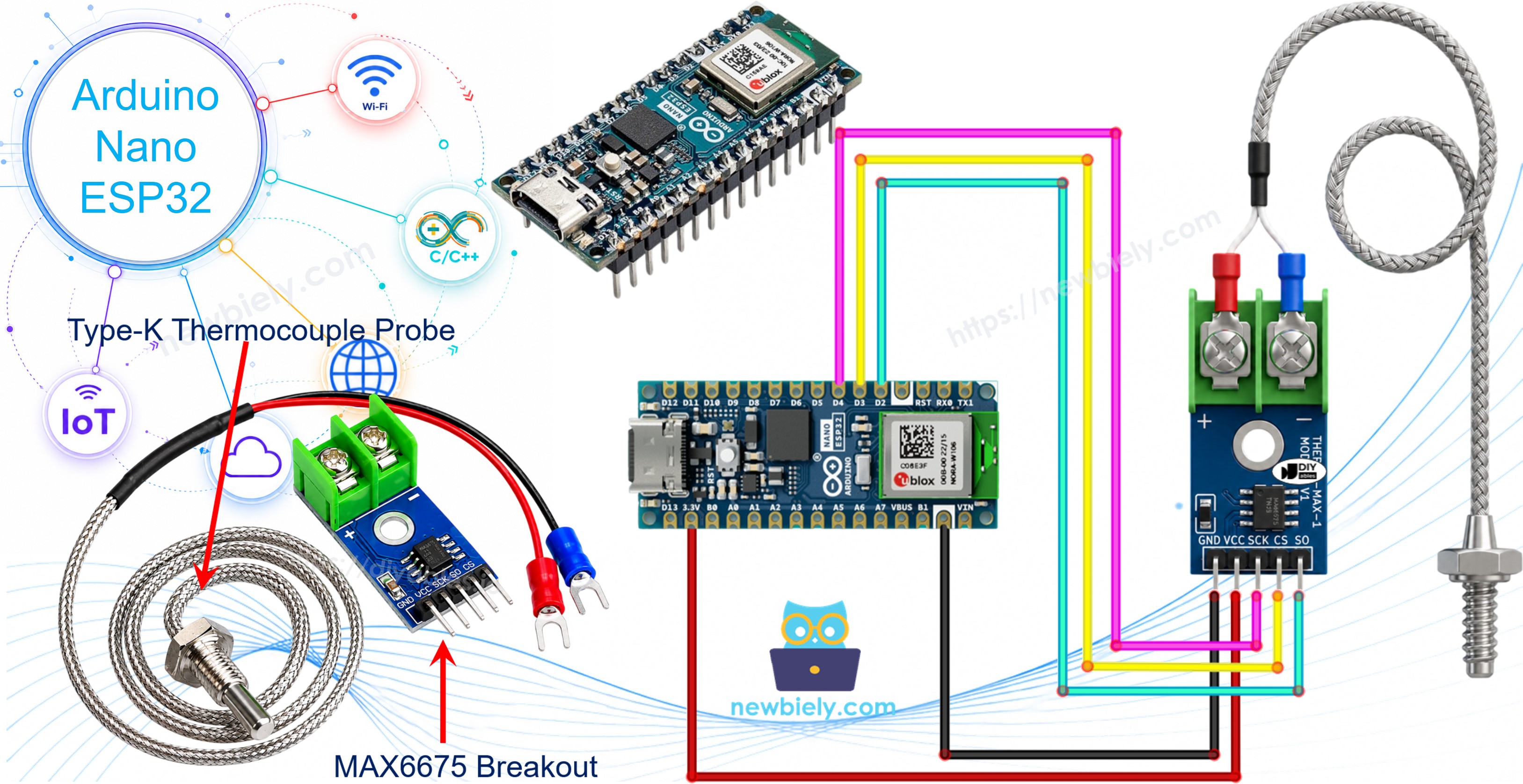 Arduino Nano ESP32 MAX6675 thermocouple module