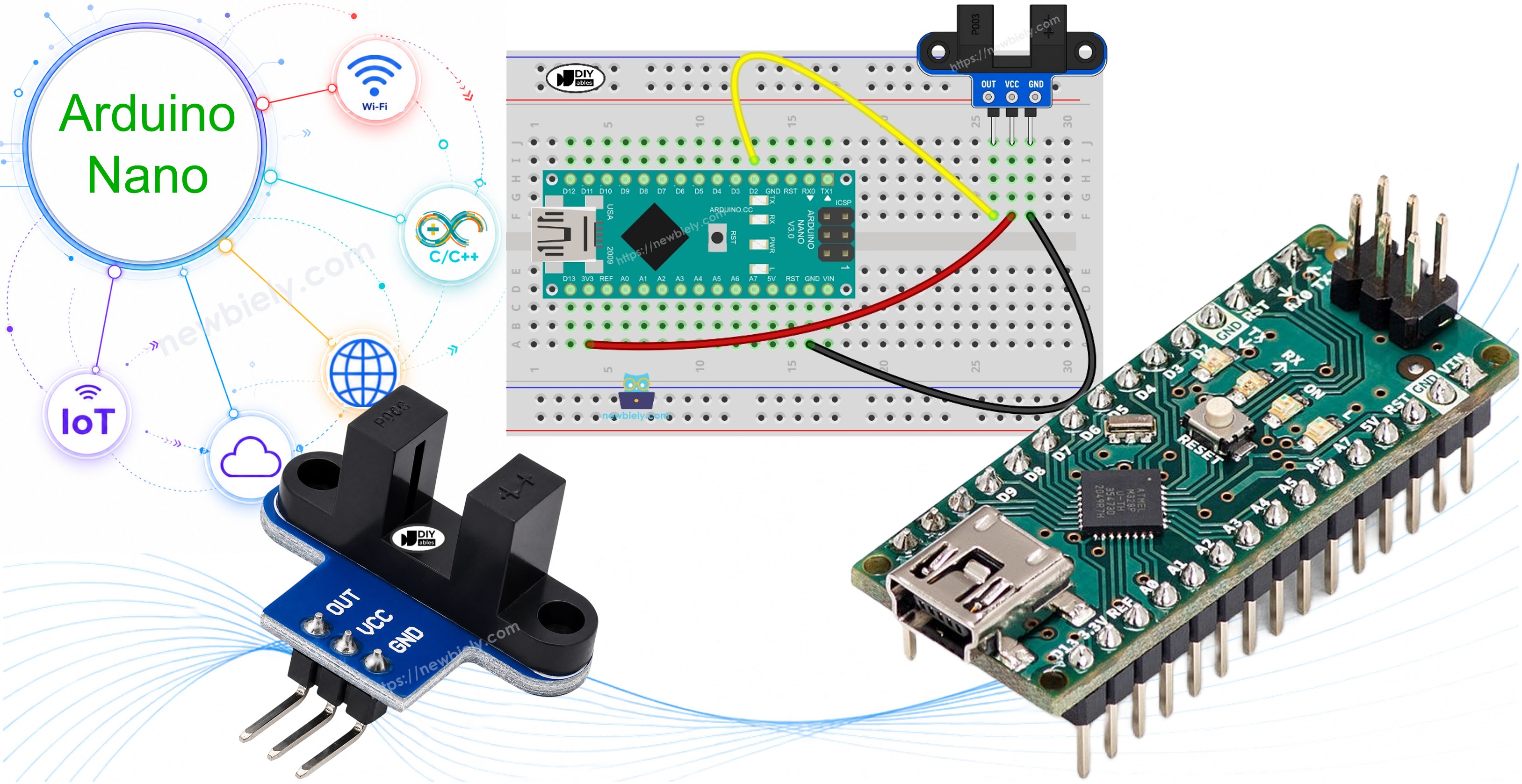Arduino Nano IR slotted optical speed sensor
