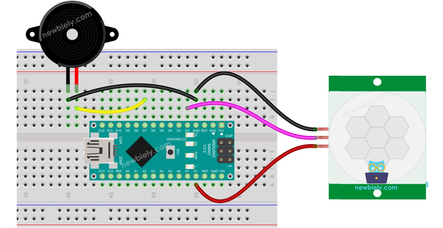 Arduino Nano Motion Sensor Piezo Buzzer Arduino Nano Tutorial