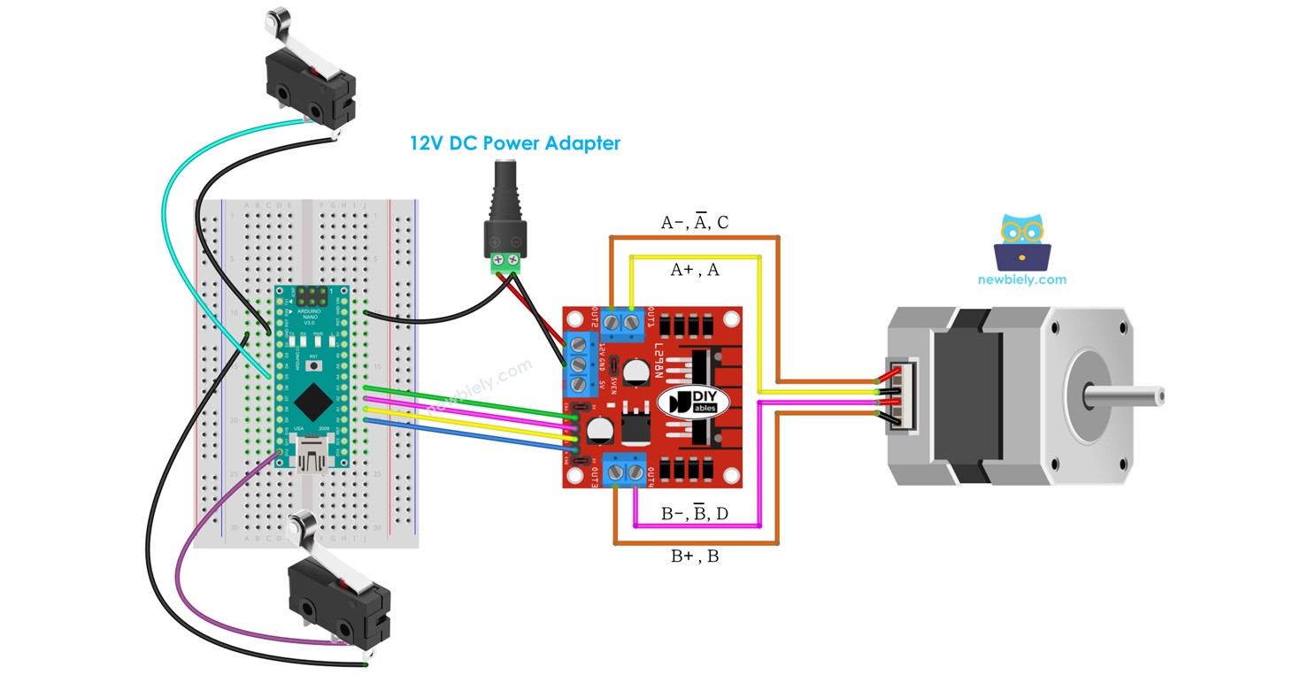 Arduino Nano - Stepper Motor Limit Switch | Arduino Nano Tutorial