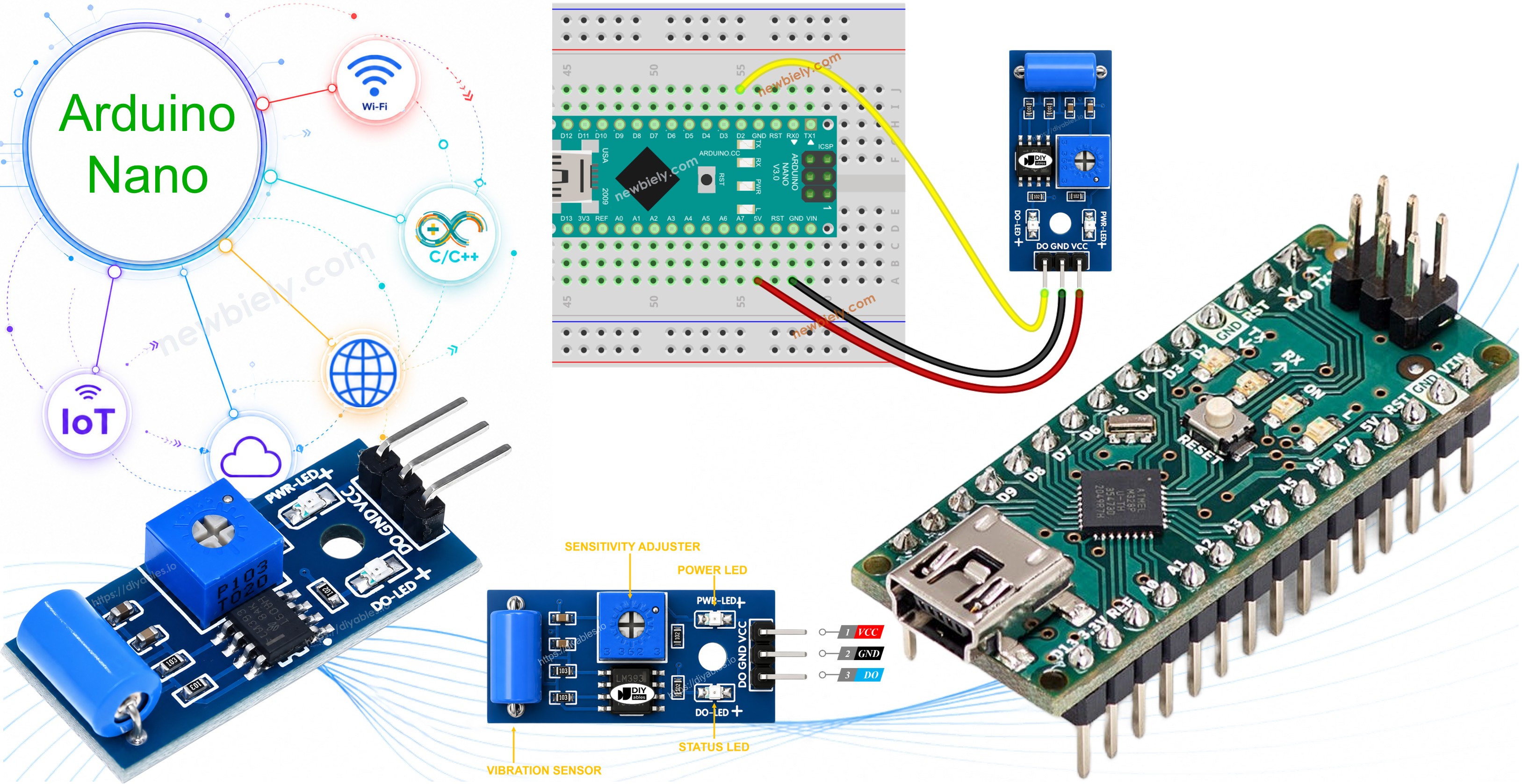 Arduino Nano SW-420 vibration sensor
