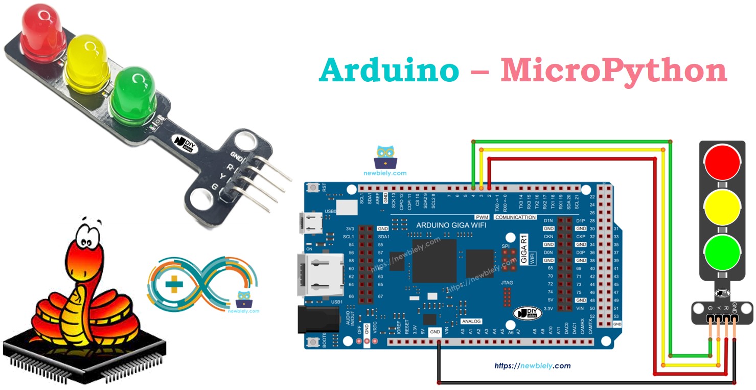 Arduino MicroPython traffic light